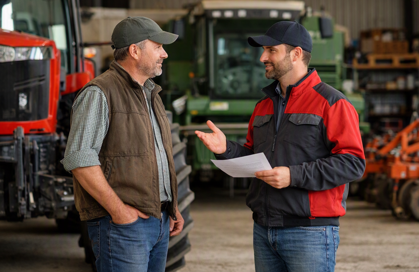 Conseiller Fed Camera échangeant avec un agriculteur