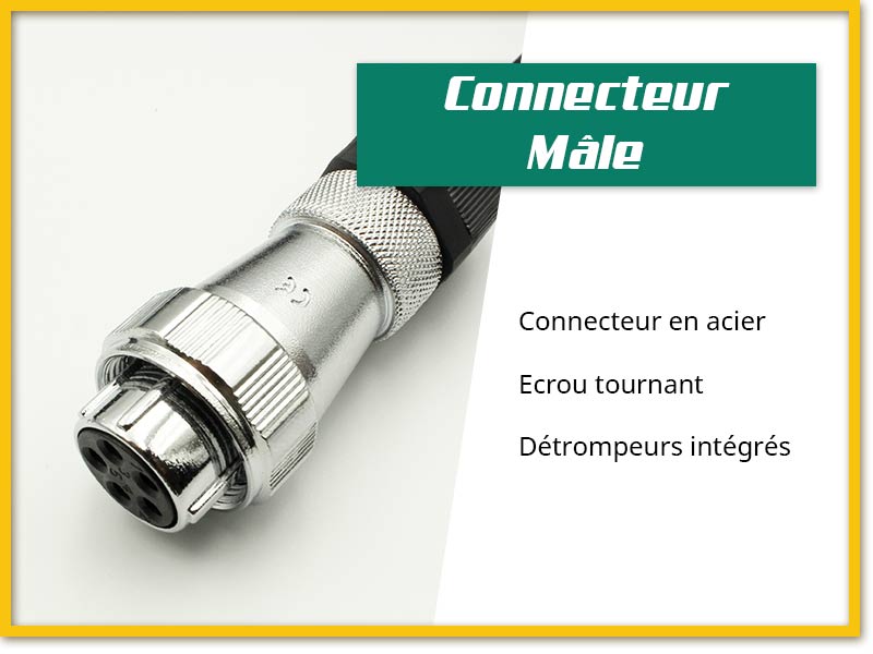 connecteur male cable camera recul camion