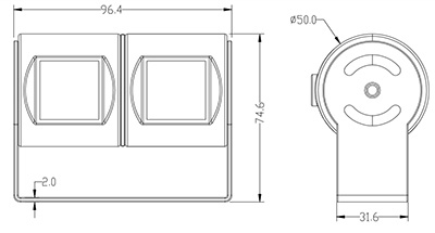 dimension camera de recul double