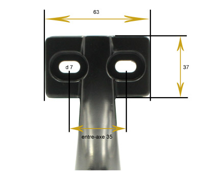 dimensions support ecran camera rigide SE002